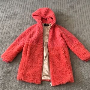 J. Crew coral teddy Sherpa coat
